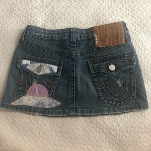 Denim patch miniskirt xs